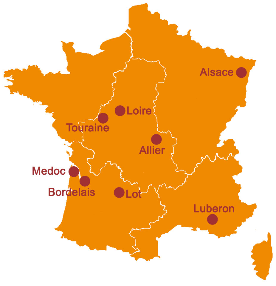 RIDE IN FRANCE - Map of gastronomic rides