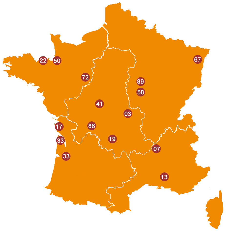 RIDE IN FRANCE - Weekends map